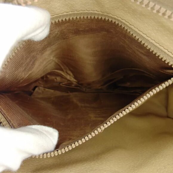 CELINE Clutch Bag Macadam Beige PVC ?~ Leather Authentic Used F1688 - Picture 8 of 10